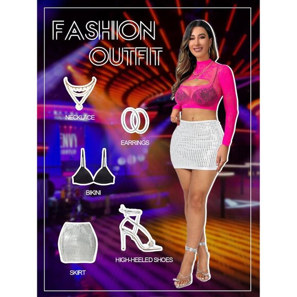 Women's Rosered Lingerie Imported Front Open Bodysuit Sexy Nightwear Pajamas Set - Picture 5 of 6